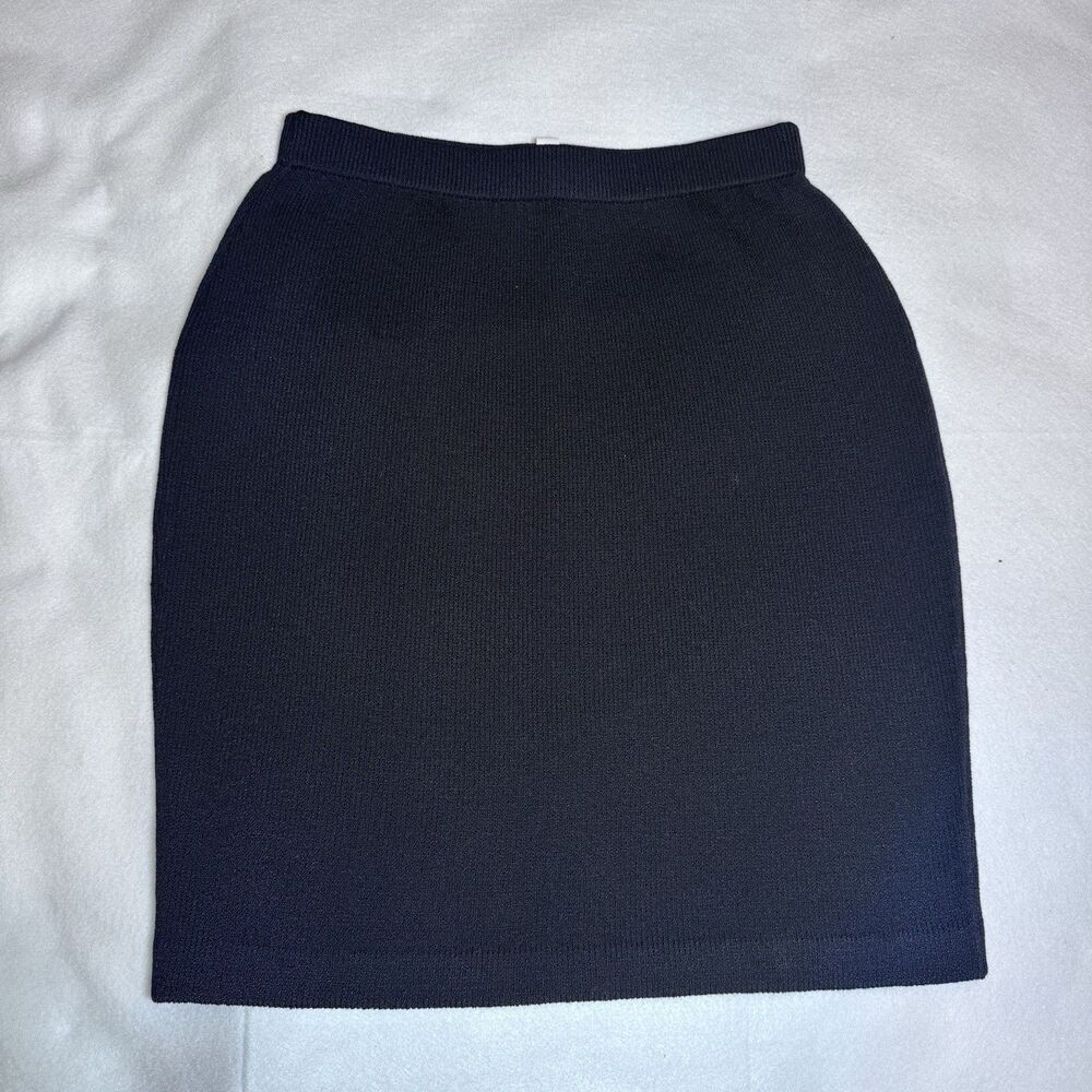 St. John Collection by Marie Gray Knit Pull On Skirt Women's Size 4 Black